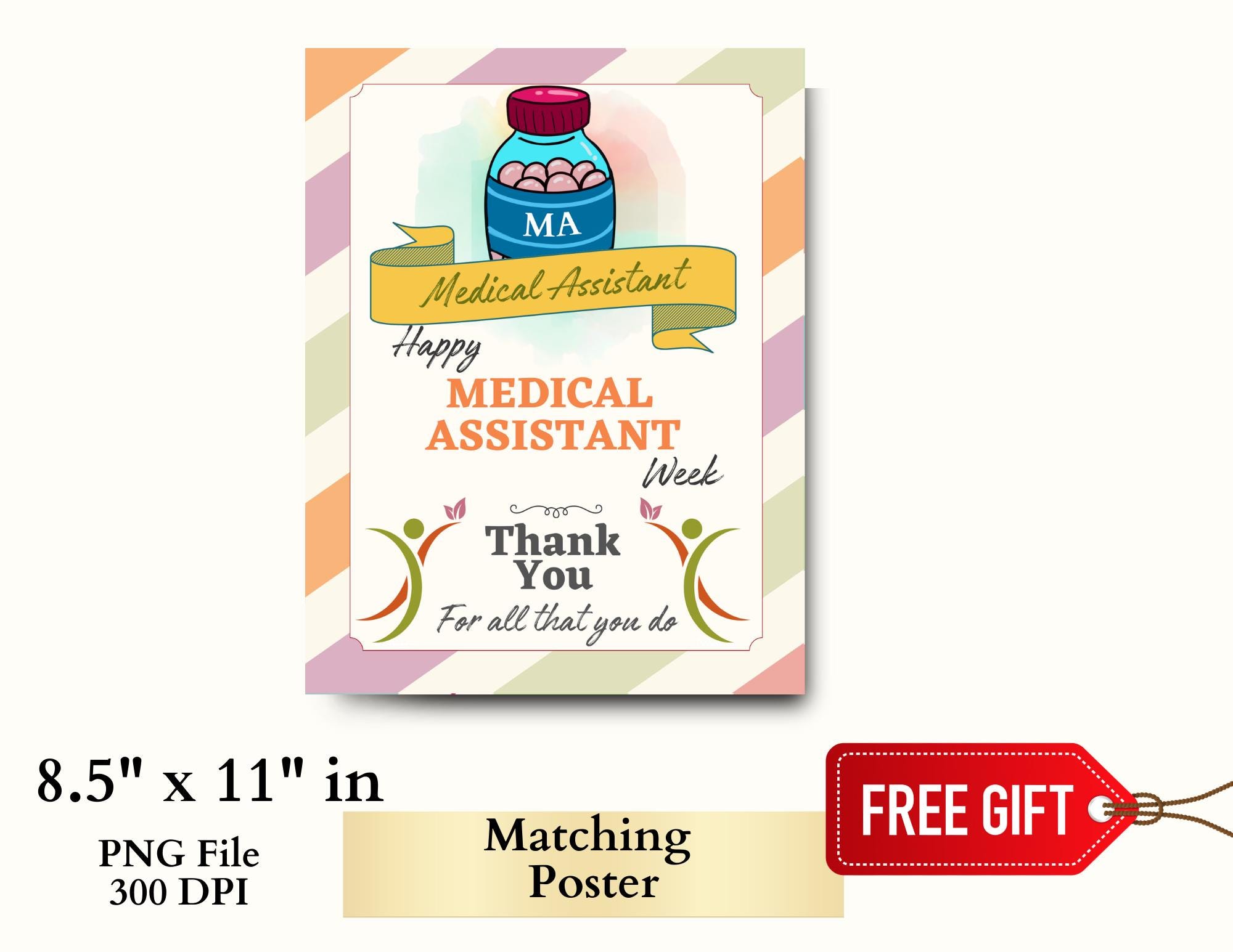 Happy Medical Assistant Week Printable Banner and Sign, Hand-drawn MA ...