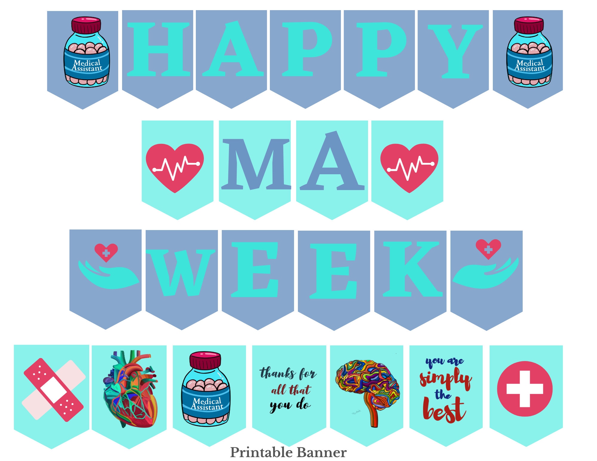 Medical Assistant Week Printable Banner, Happy MA Week, Medical Assistant Appreciation Week