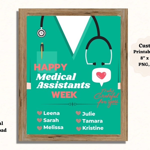 Personalized MA Week appreciation sign printable / Medical Assistant thank you poster / Medical Assistant week sign / Medical Assistant gift