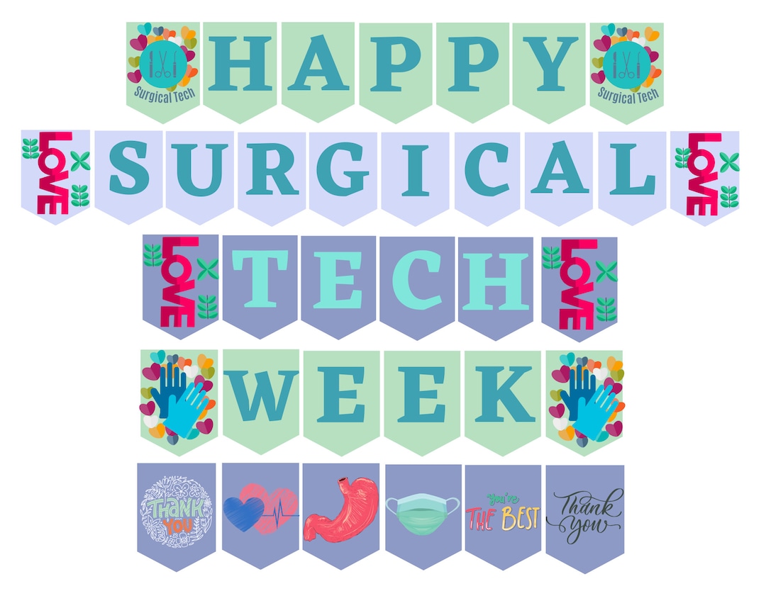 Surgical Tech Week Printable Sign / Happy Surgical Tech Banner Etsy
