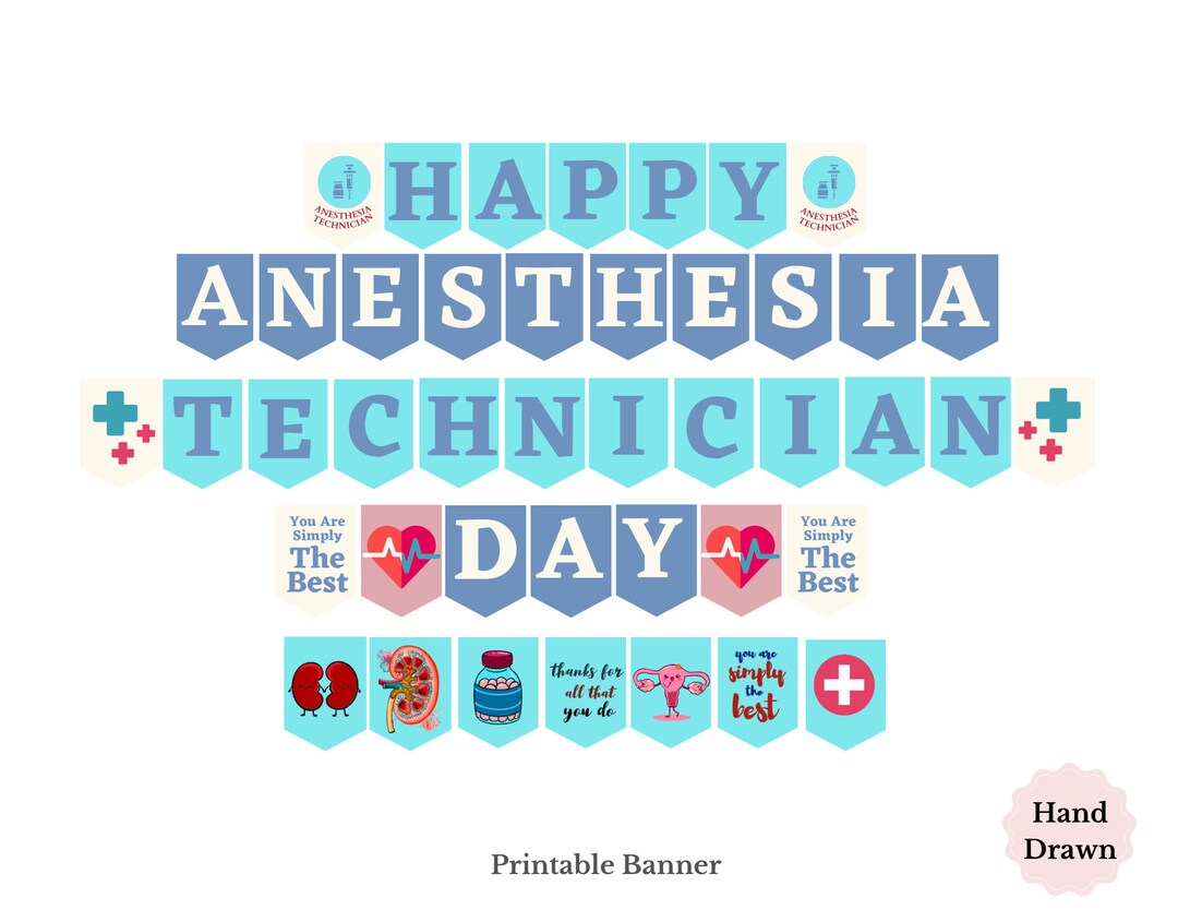 Anesthesia Tech Week Printable Banner / Handdrawn Anesthesia Technician Week Sign / Anesthesia