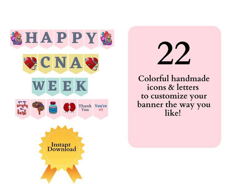 Happy CNA Week Banner Printable / CNA Appreciation Week Banner Etsy