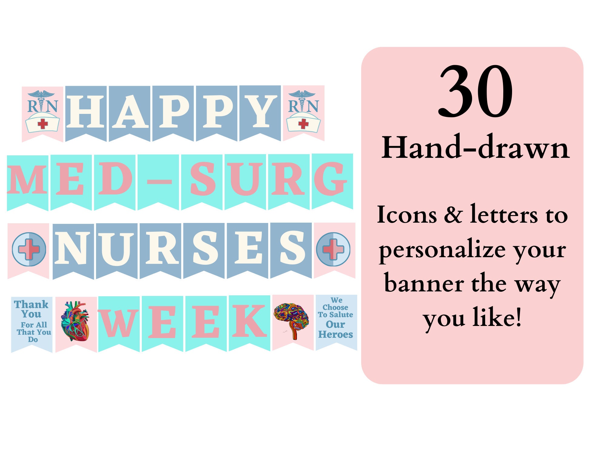 Med surg Nurses Week Banner Printable / Printable Happy Med surg Nurses