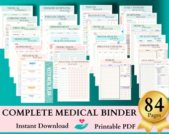 Medical Planner | Medical Binder | Health Tracker | Blood Pressure Log | Wellness Planner | Health Care Planner | Medication Tracker | PDF