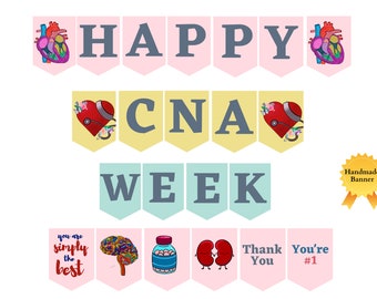 Happy CNA week banner printable / CNA Appreciation Week Banner / cna week bunting / Certified Nursing Assistant Week / cna week gifts