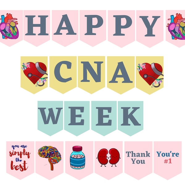 Happy CNA week banner printable / CNA Appreciation Week Banner / cna week bunting / Certified Nursing Assistant Week / cna week gifts