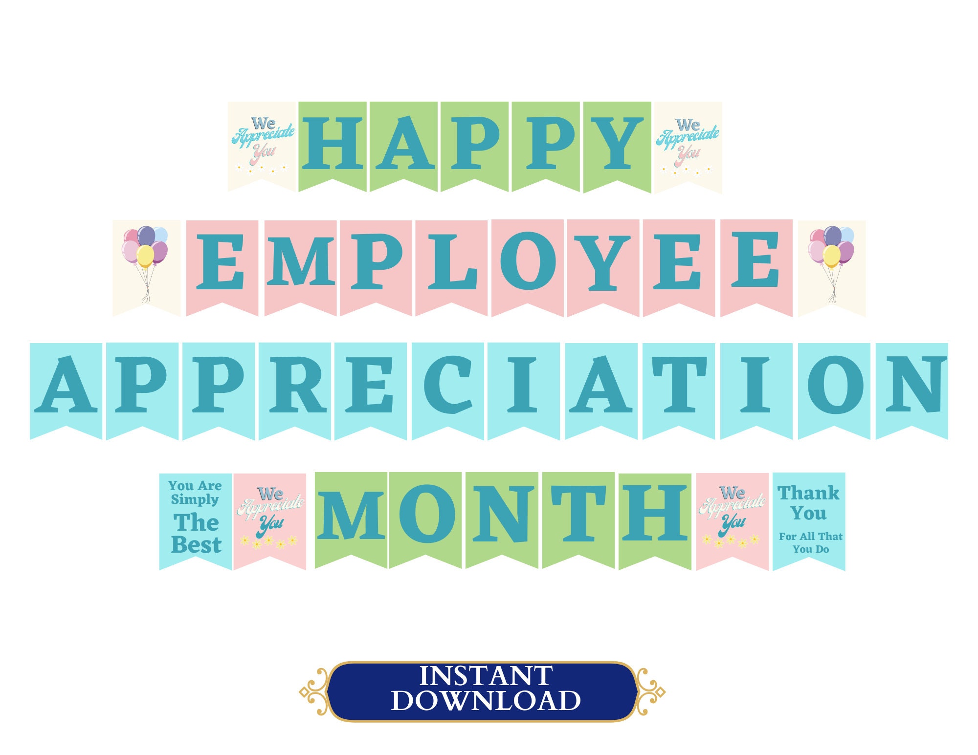 Employee Appreciation Month Printable Banner, Happy Employee Appreciation Month Sign, Employee