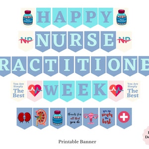 Nurse Practitioner Week banner printable, Hand-drawn Nurse Gift, Nurse Week Gifts, NP Appreciation Week, Nurse Party Decorations