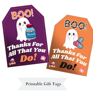 Halloween Pharmacy Week Gift Tags Printable / Halloween Pharmacy Week Stickers / Pharmacy Week Tags / Pharmacist Appreciation Gift/ PharmD