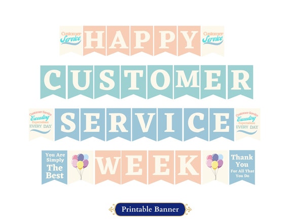 Banner-Set 'Happy Customer Service Week' – Dankes-Dekoration Für Mitarbeiter