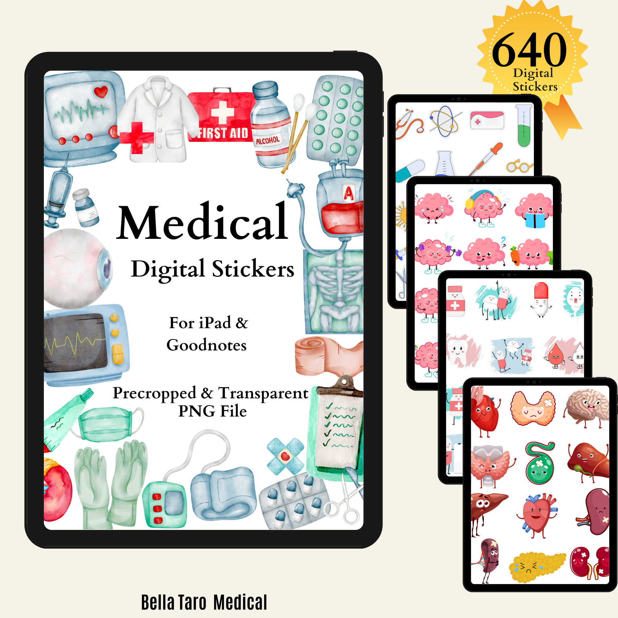 Medical Roll Ruler Sticker Medical Digital Stickers | 640 Healthcare Stickers | Nurse Sticker ...