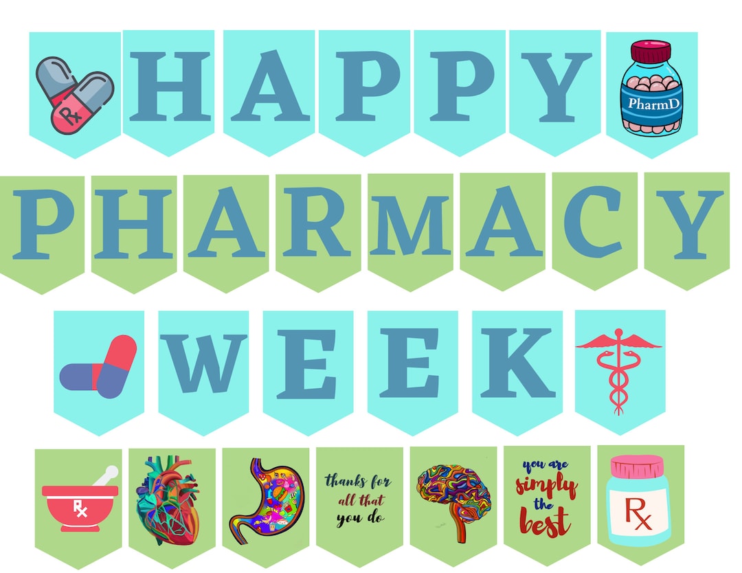 Happy Pharmacy Week Banner Printable / Pharmacy Week Decor / Pharmacy Week Ideas / Pharmacy Week