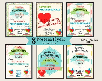 Happy Activity Professionals Week Signs Printable Bundle / Activity Professionals Week posters Set / Activity Professionals day Flyers Gift