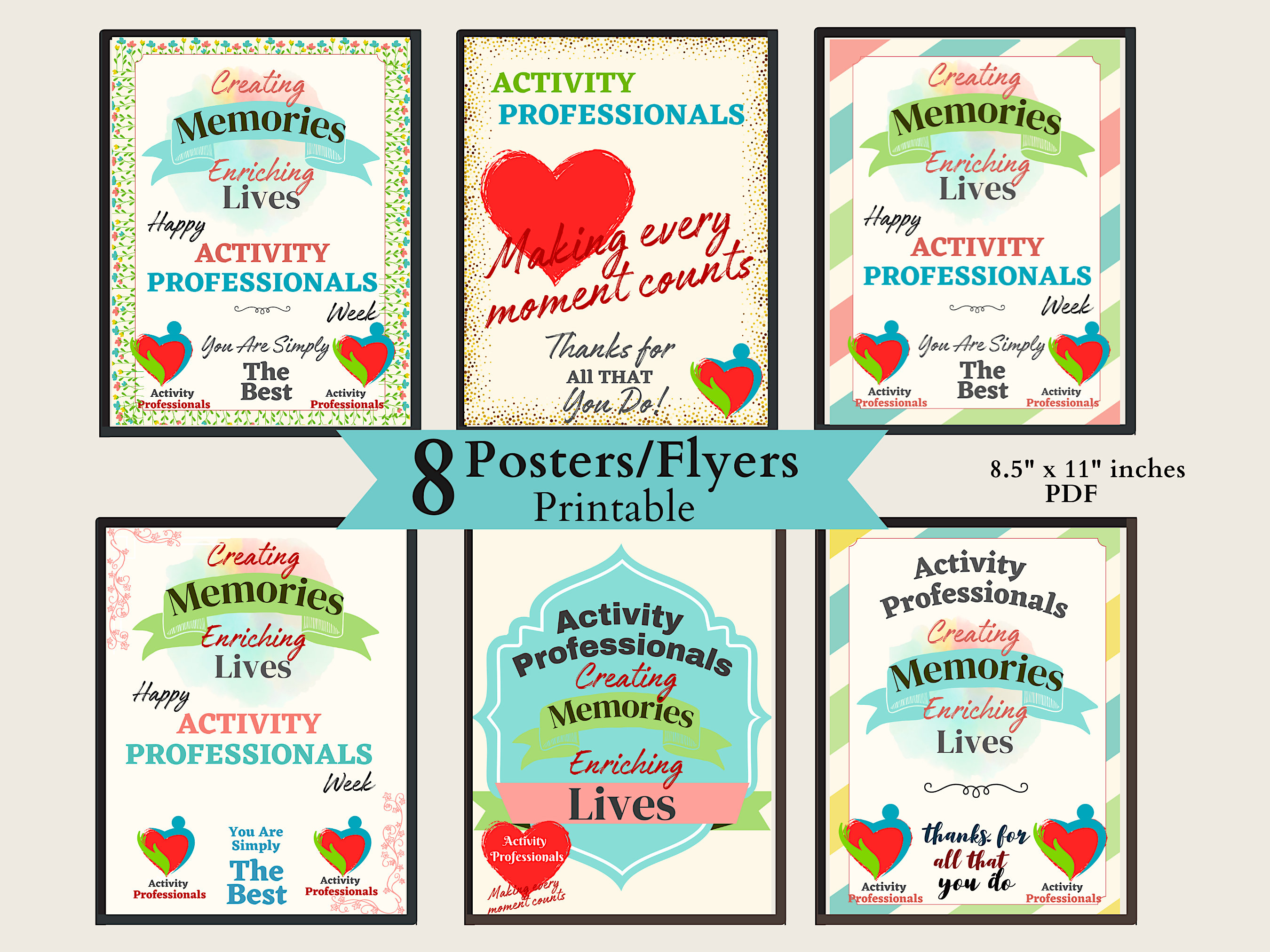 Happy Activity Professionals Week Signs Printable Bundle / Activity ...