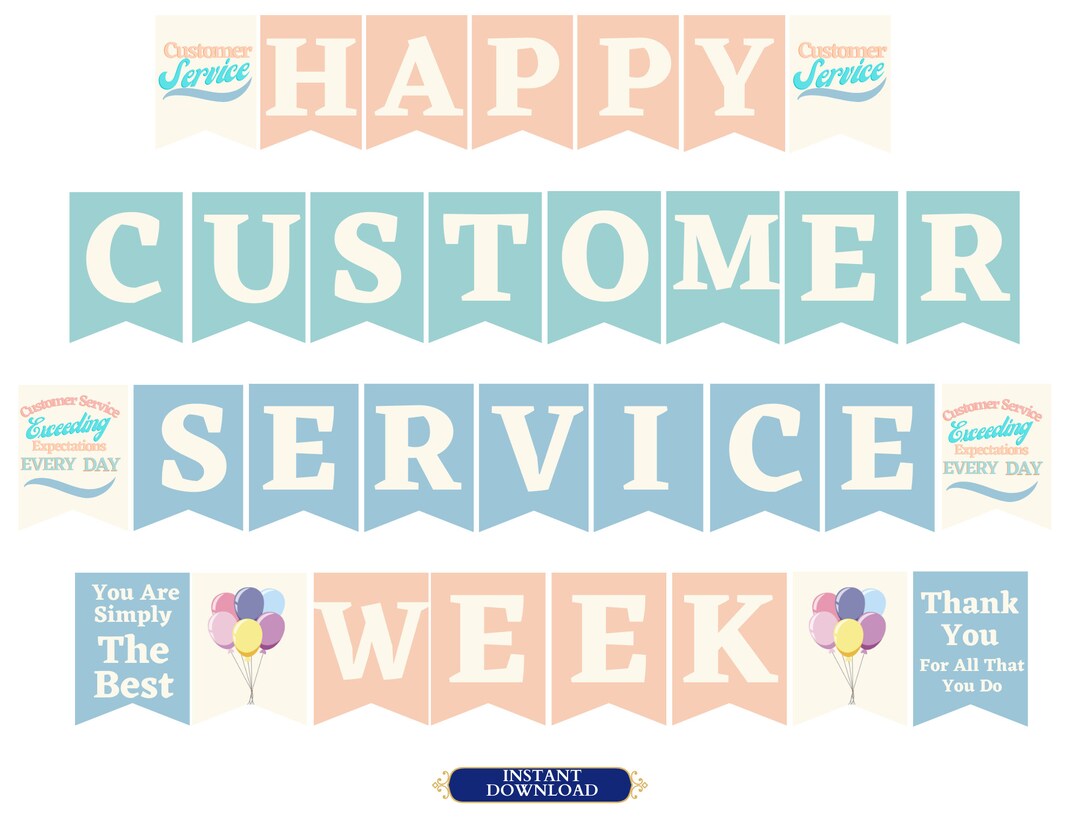 Customer Service Week Printable Banner Customer Service Week Etsy