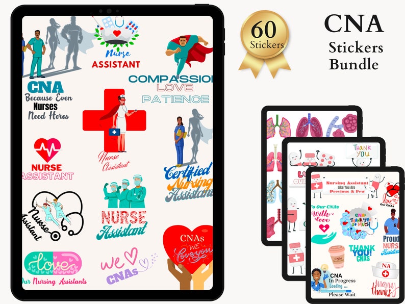 cna Stickers CNA Note-taking Nursing Assistant CNA Pre-Cropped Stickers iPad Goodnotes CNA Life Digital Download cna png image 1