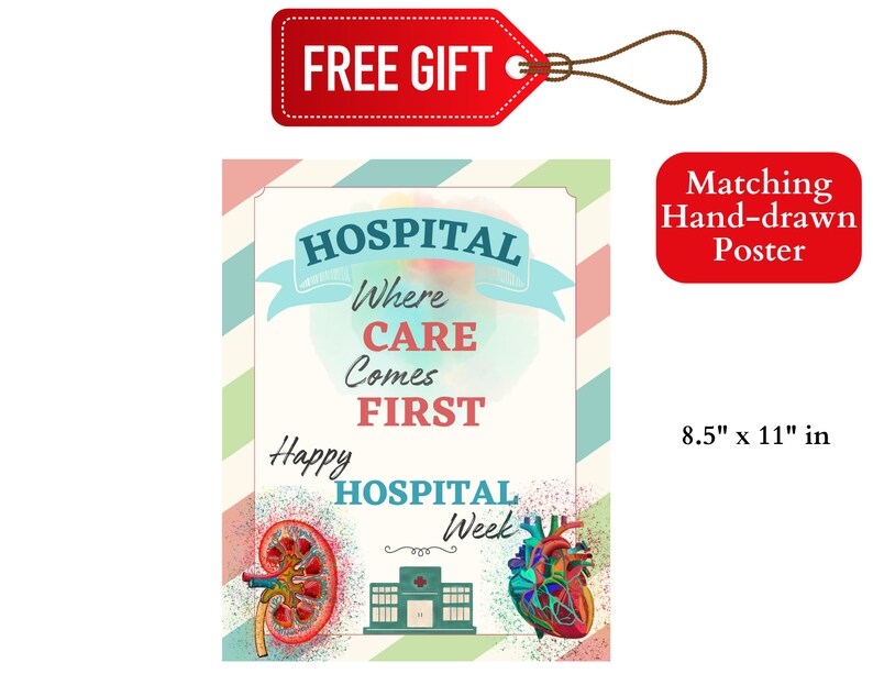 Hospital Week Printable Banner, Handdrawn Hospital Week Sign, Free