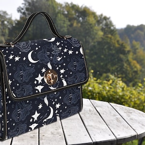 Gothic Astrology Witch Handbag | Witchy Hand Bag | Celestial Shoulder Bag for Dark Aesthetic | Celestial Hand Bag