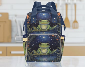 Cottagecore Baby Frog Diaper Bag Back pack, Cute Organized Baby Bag, Cute Toad Giant Mom Bag, Cute Mommy Diaper Bag, baby packing bag