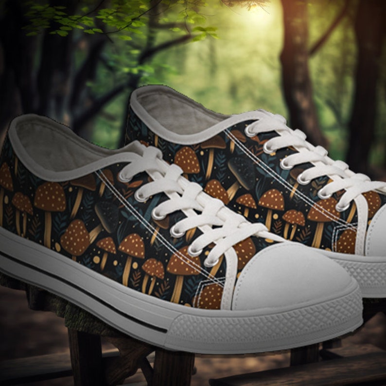 Dark Cottagecore Mushroom Shoes for Goblincore Aesthetic Gift Etsy