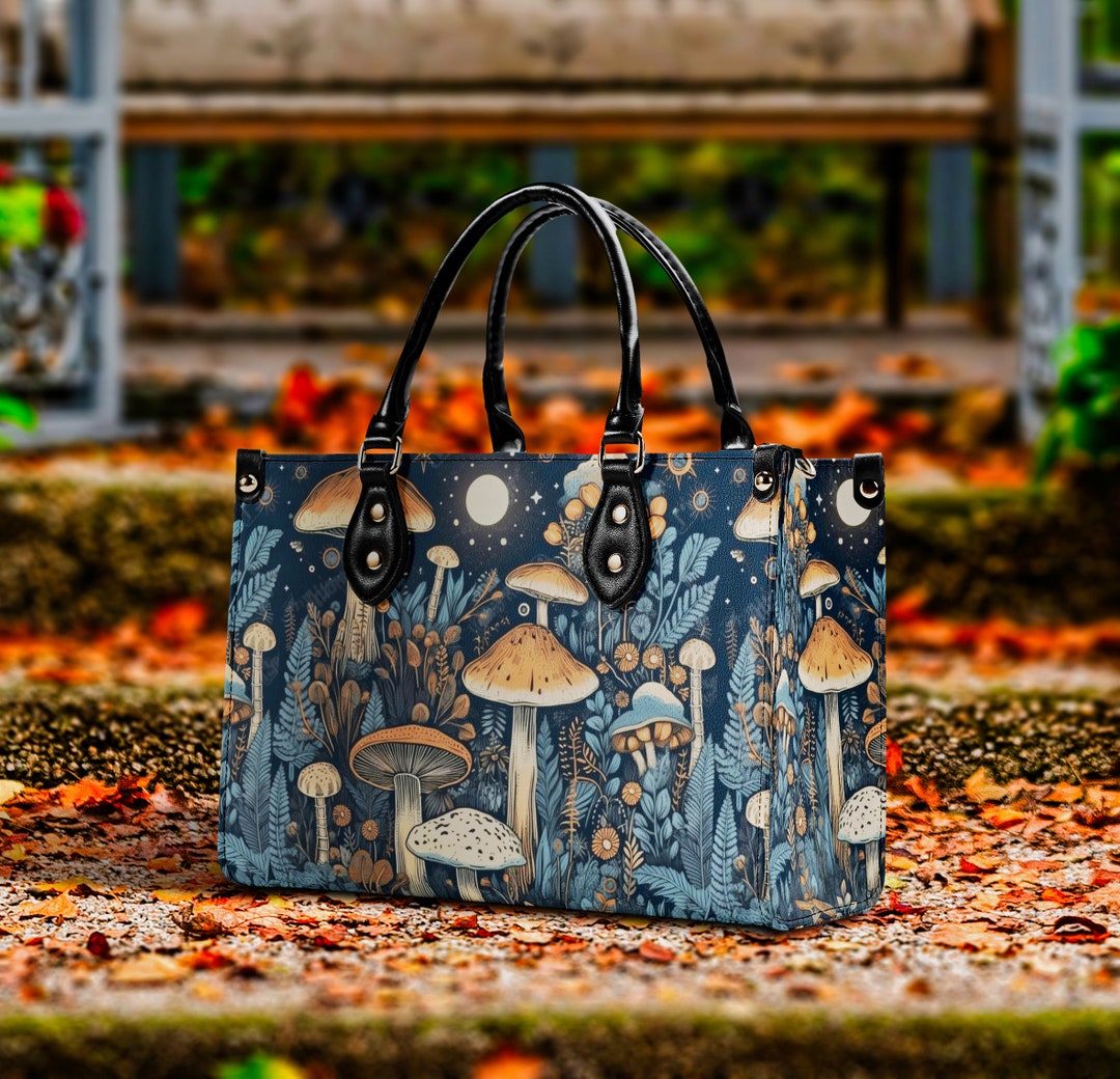 Cottagecore Mushroom Forest Tote Purse, Witchy Boxy Crossbody Bag, Organized Witchcraft Bag ...
