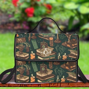 Dark Academia Handbag | Gothic Books Satchel Bag | Dark Academia Shoulder Bag | Dark Cottagecore Satchel Bag