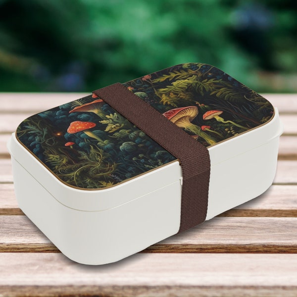 Cottagecore Mushroom Lunch Box, Cute Witchy Bento Box, Back to School Lunch Box, Goblincore Forest Lunch Box, Trippy Mushroom Lunch Box