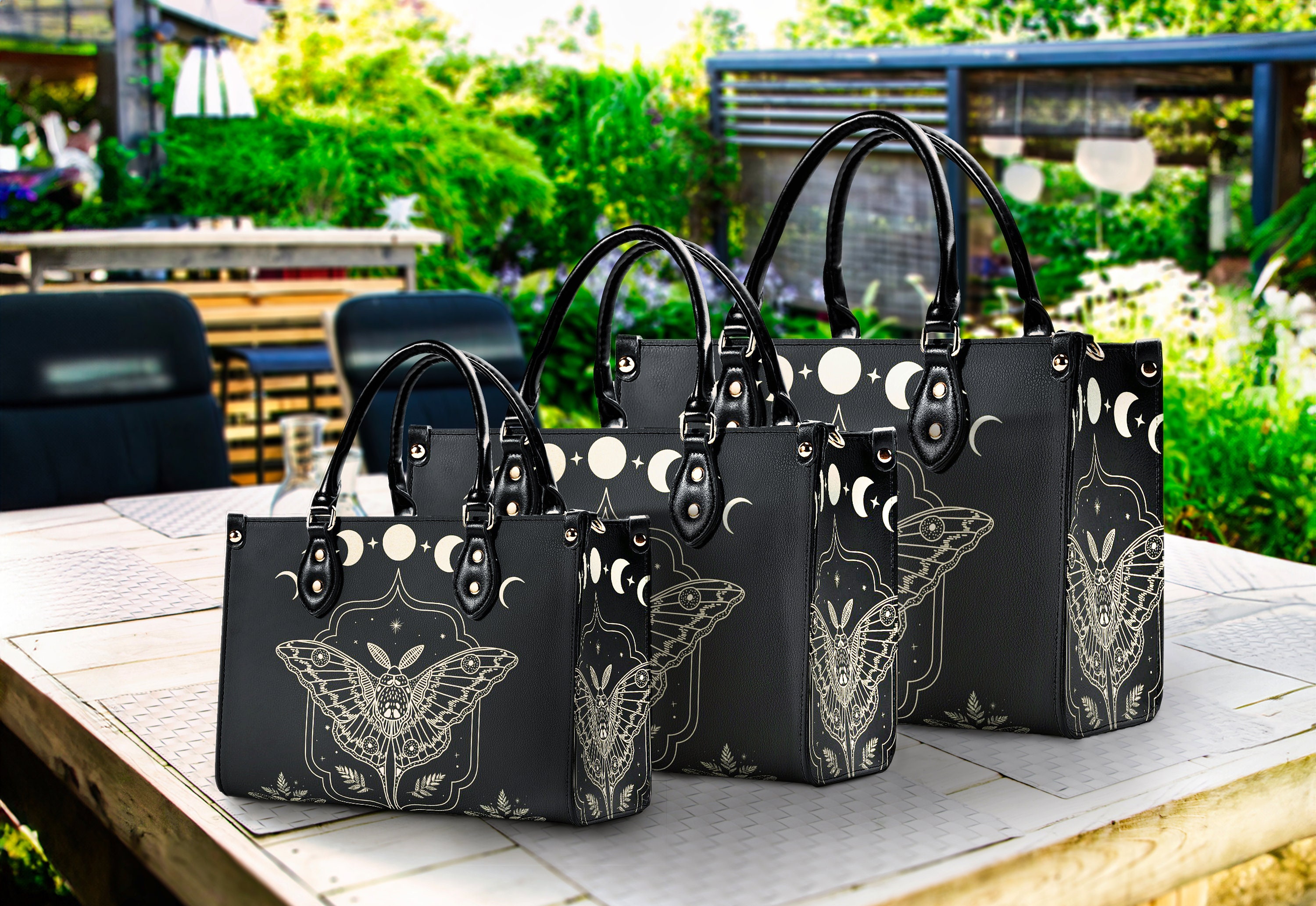 Witchy Celestial Moth Handbag Boho Goth Moon Phase Crossed Body Bag Organized Witchcraft Bag Gothic Witch Bag Moth Purse Witchy Gift Etsy UK