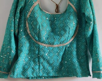 Latest Blouse Lucknowi  Beautiful Blouse Designs Redy to wear Blouse sarees and lehengas blouse  Traditional  Bollywood Crop top