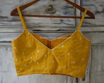 Designer  pattern fancy blouse Fancy saree blouse Yellow Blouse Choli Blouse lehenga Bollywood Wedding wear party wear Blouse Ready to wear