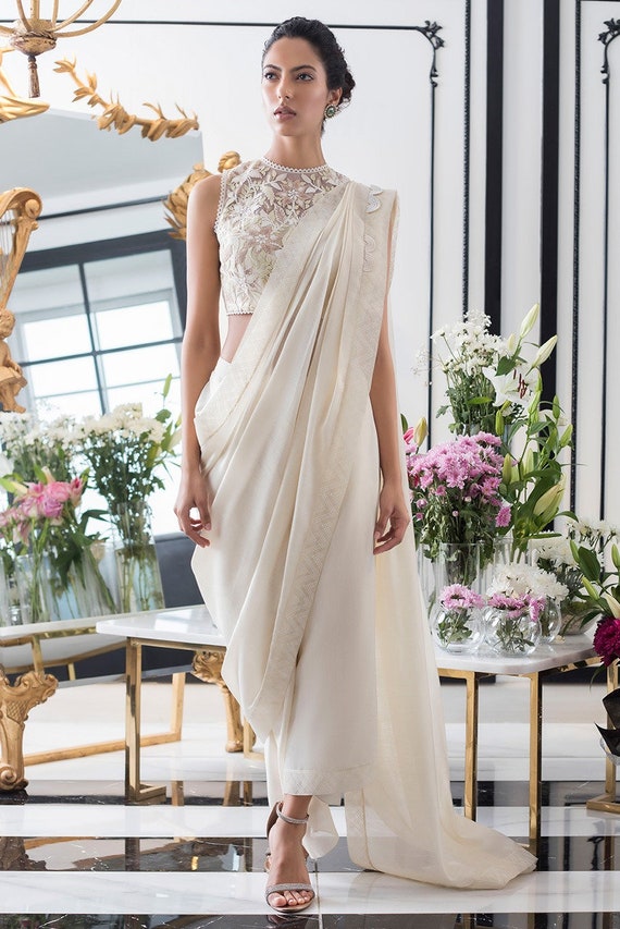 Rent Ready to Wear Saree for Wedding with Full Sleeve Bouse