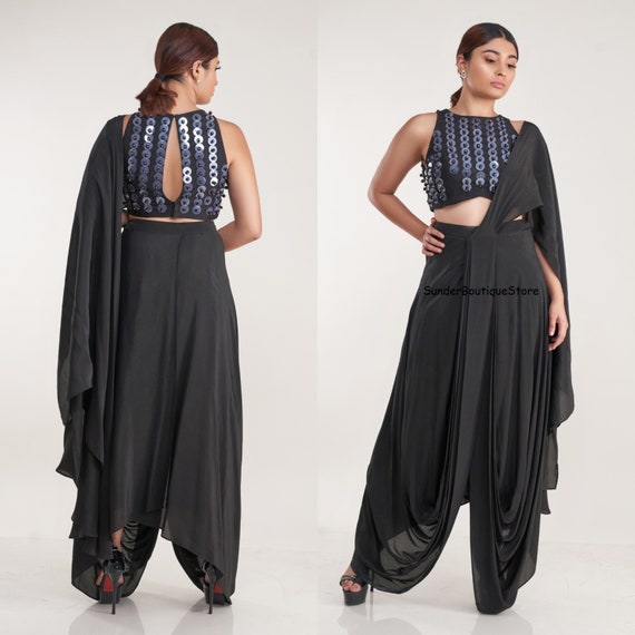 Pre stitched dhoti saree store