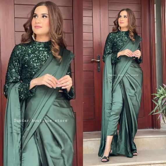 Buy Beautiful Stylish Fancy Sequence Blouse With Dhoti Pant Saree
