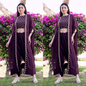 Plazo with shop jacket dress