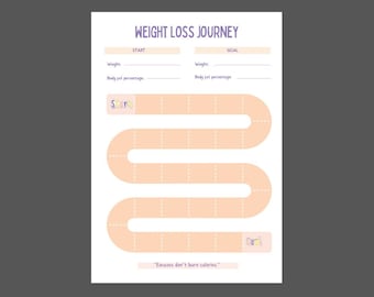 Weight Loss Tracker Printable or Fillable - Orange & Purple