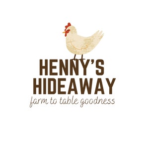 Editable Chicken Farmhouse country Logo, Canva template DIY colorful logo design branding fun table business logo boutique Shopify Wordpress