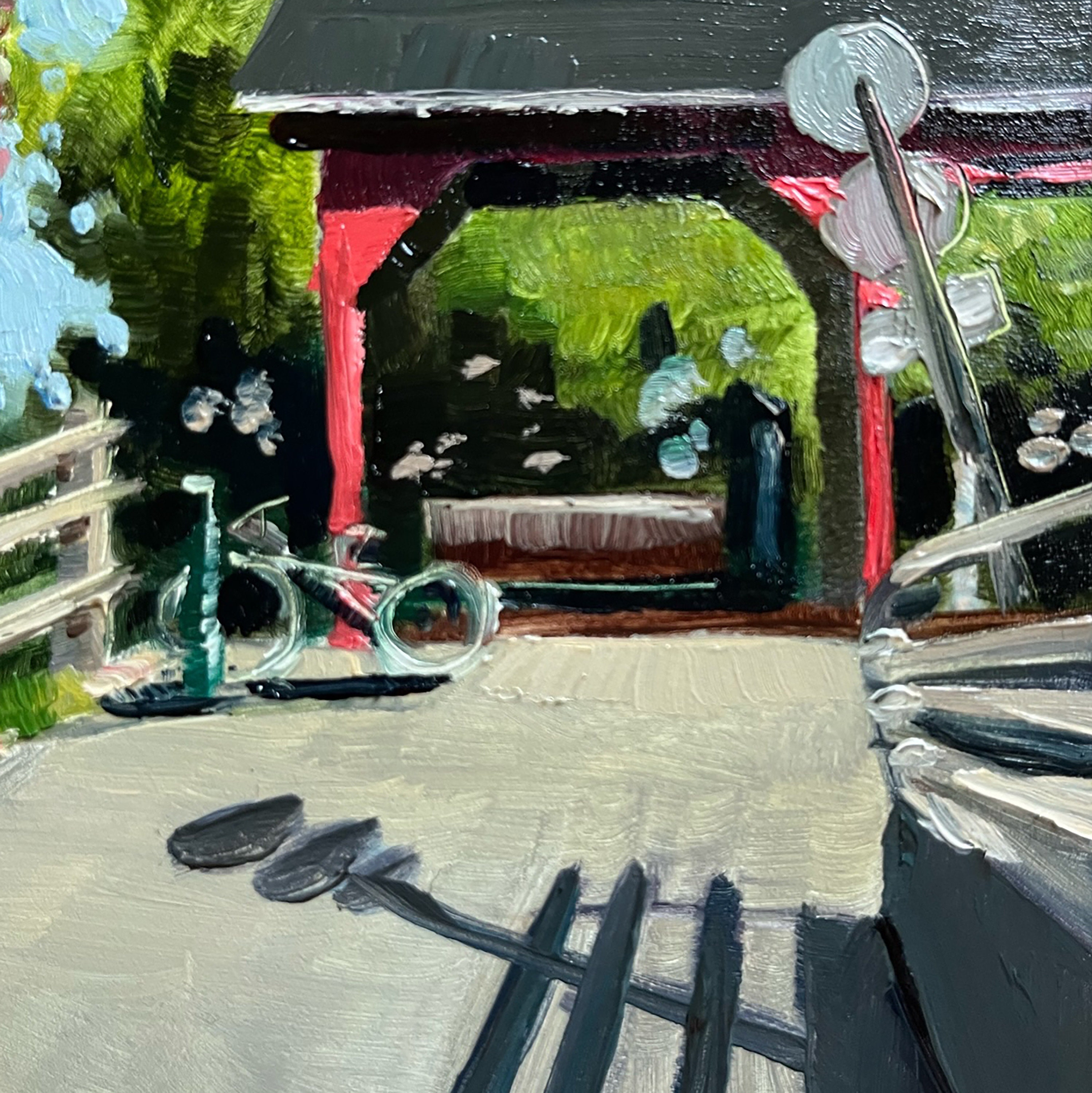 Original Oil Painting, Erie Canal Trail in Pittsford, Original Oil