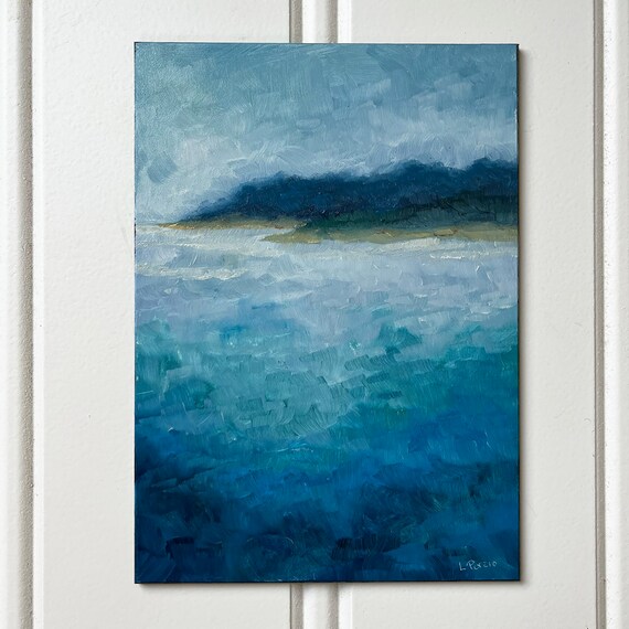 P50号】good blue(cave) 油絵 oil painting P50号】good blue(cave