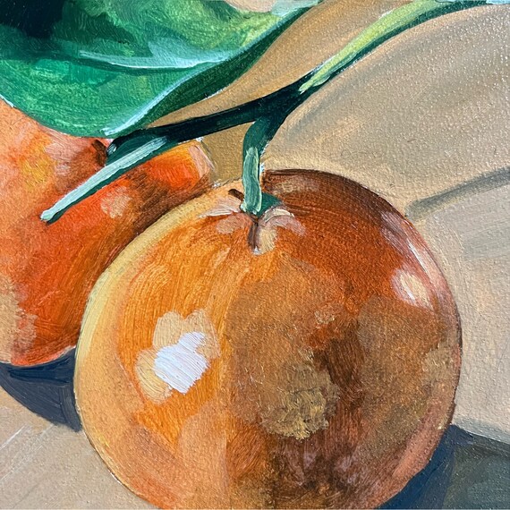 Orange Twins, Original Oil Painting- 8x8 Unframed - Etsy