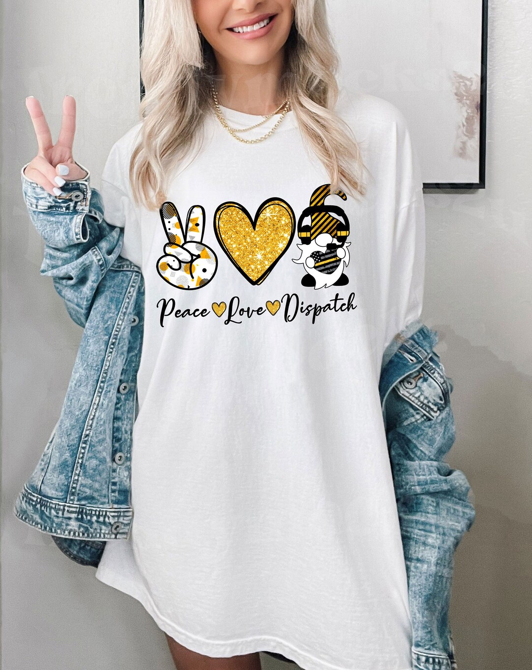 Peace Love Dispatch, Dispatcher Gnome Tee, Clothing