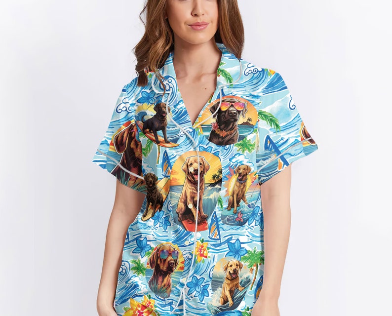 Golden Black Retriever Pajamas, Tropical Hawaiian Holiday Dog Pajamas ...