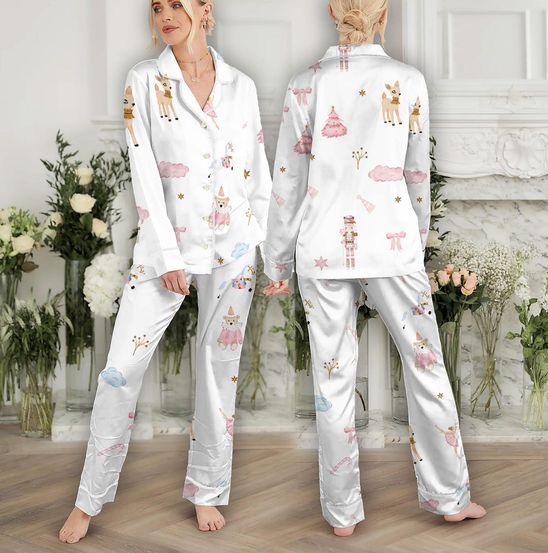 Pink Nutcracker Pajama Set For Women