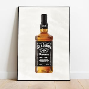 Jack Daniels Whiskey Rolled Poster Print, Vintage Bar Decor, Jack Daniel's Wall Art, Home Bar Décor, Gift for Whiskey Lovers, Man Cave