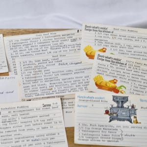 Vintage Typed Recipe Card Set: 1950s-70s Kitchen Ephemera