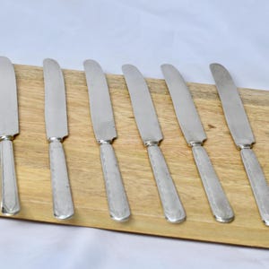 Set of 6 Vintage WMA Rogers Nickel Silver Knives | Elegant Flatware | Silverplate Table Knives