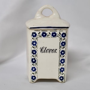 Antique German Spice Jar | Cloves Spice Jar | Antique Spice Container | Vintage Spice Container