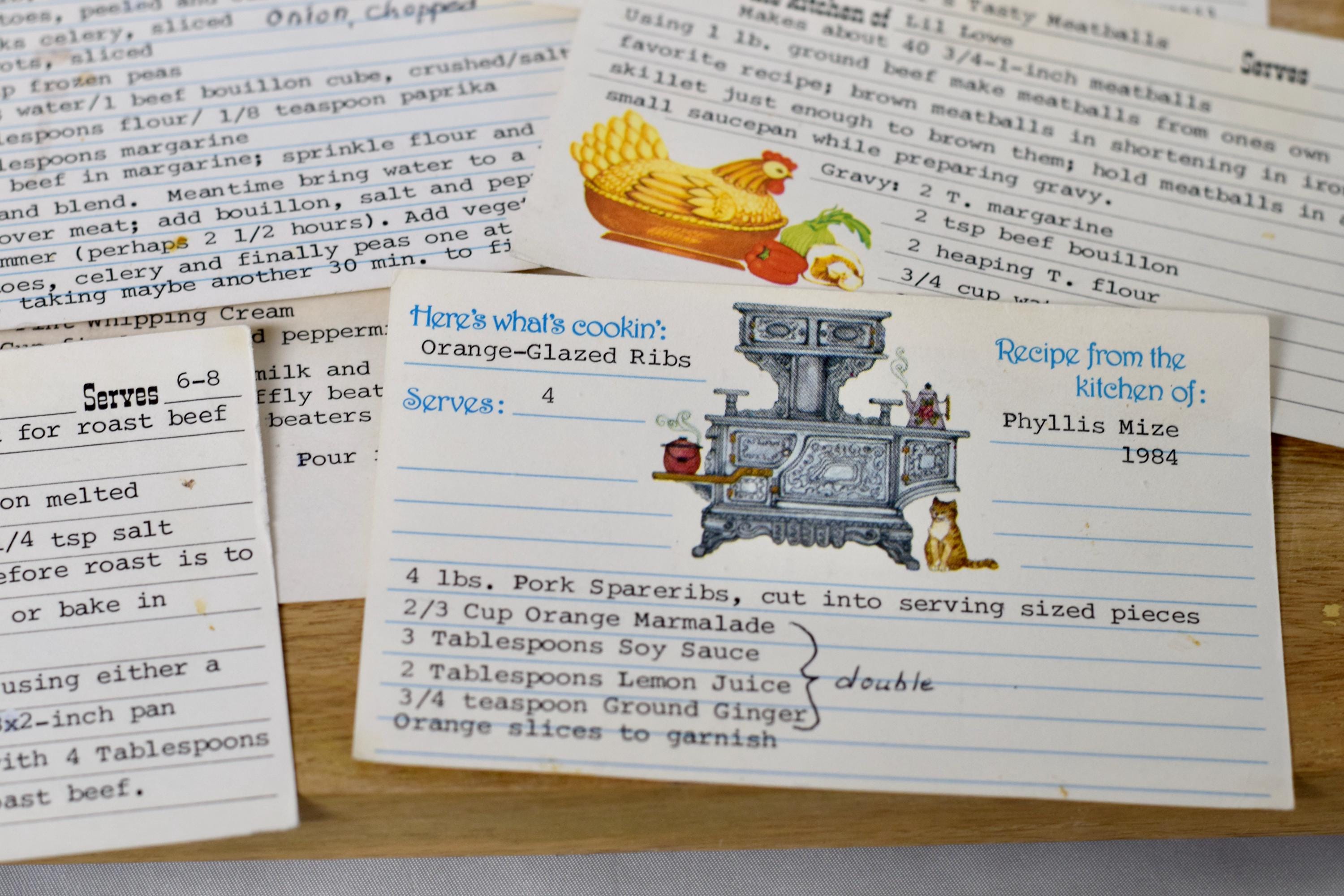 Retro Typed Notes Vintage Typed Recipe Card Set: 1950s-70s Kitchen Ephemera - Etsy