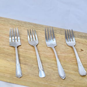 Set of 4 Mismatched Vintage Silver Forks | Eclectic Flatware | Silver Flatware | Vintage Forks