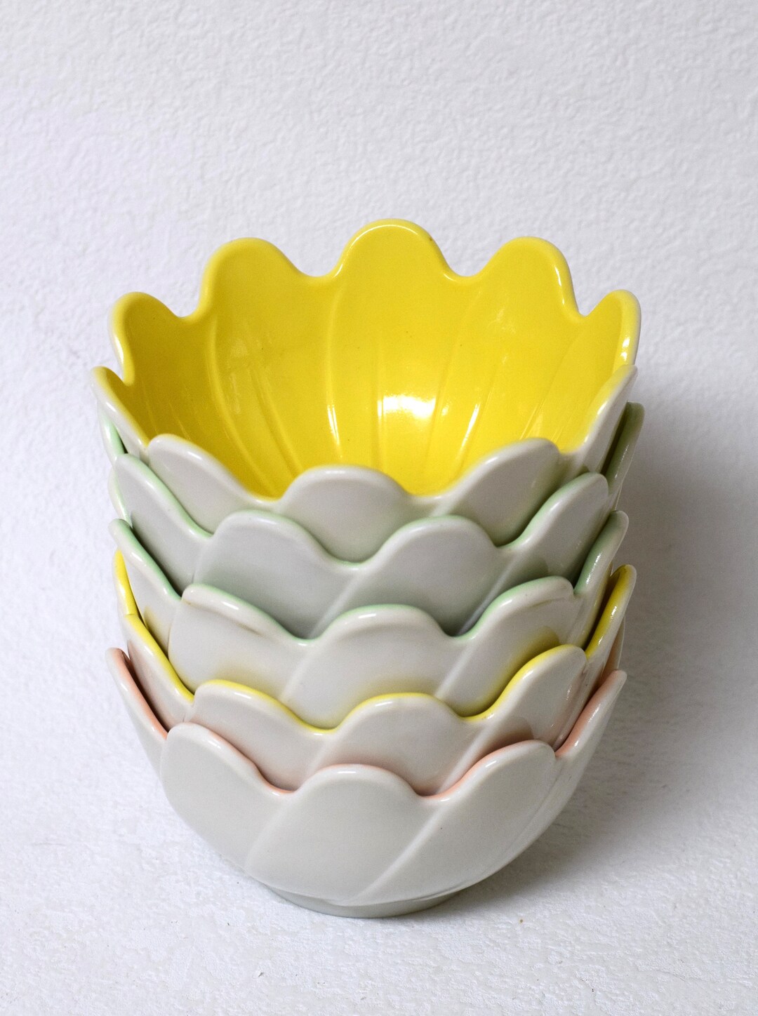 Vintage Fire King Bowls Set of 5 Vintage Lotus Bowls Mid Etsy