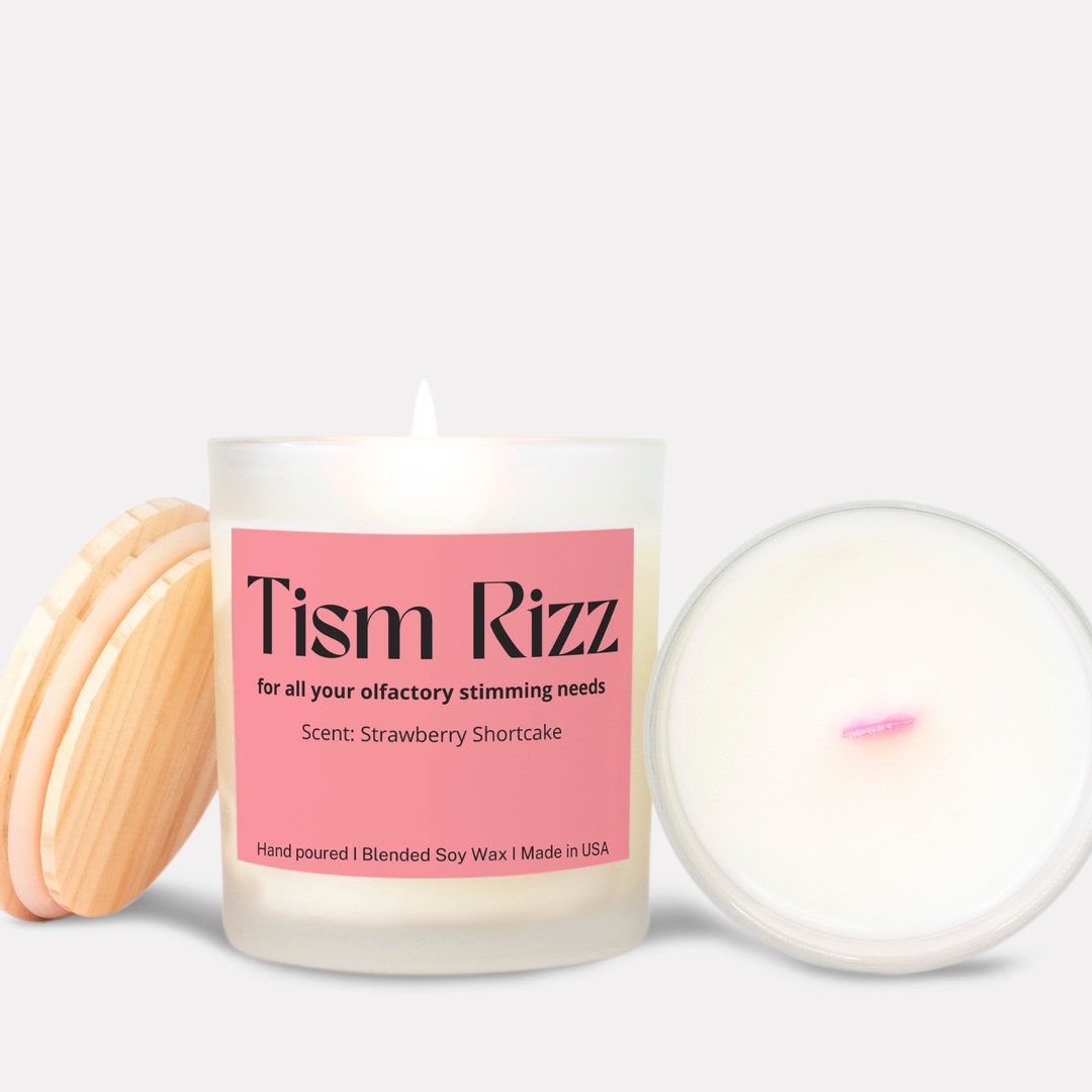 Tism Rizz Strawberry Shortcake Scented Candle: Embrace Tism Rizz for ...